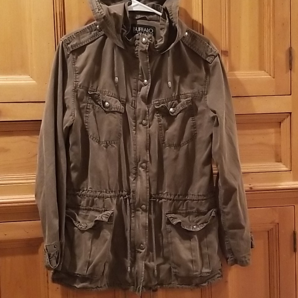 Buffalo Army Green Jacket with drawstring waist